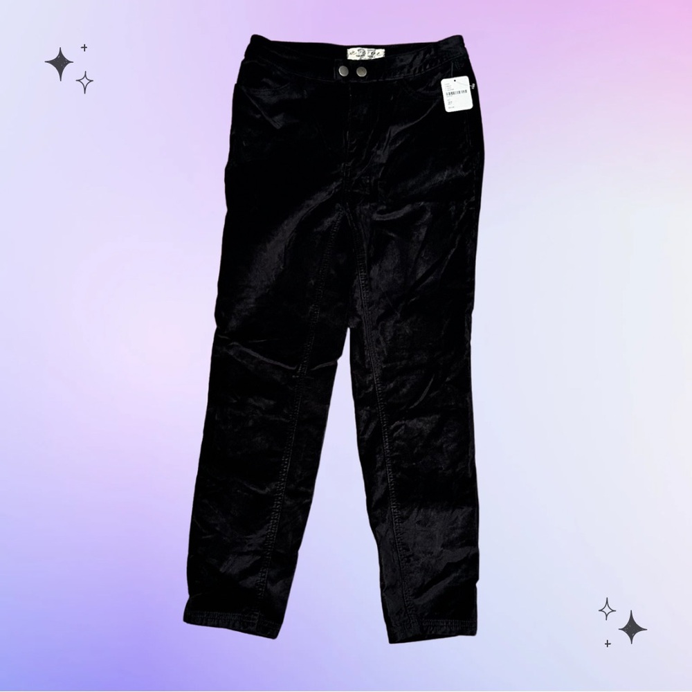 Free people black velvet 3/4 jeans